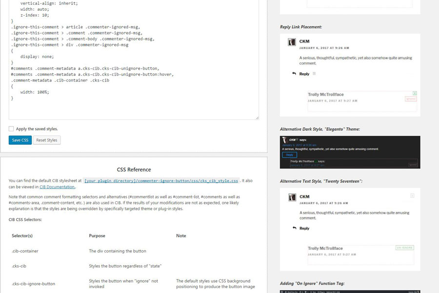 Settings Page ADD CSS Middle