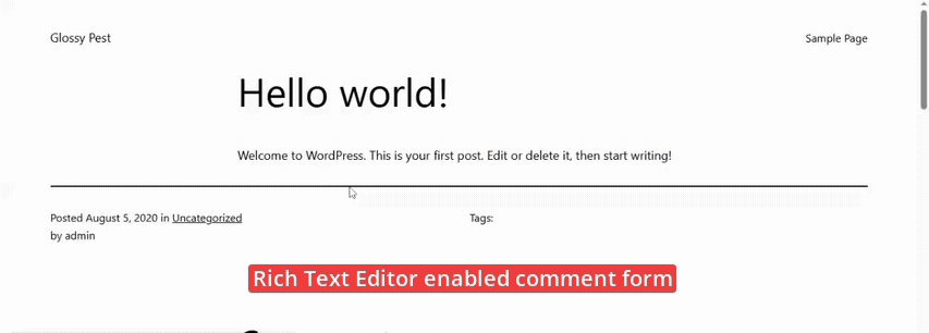 Based on website general discussion settings in admin panel, CommentXpert will add a checkbox option under comment form on any post to do private comment on that post.