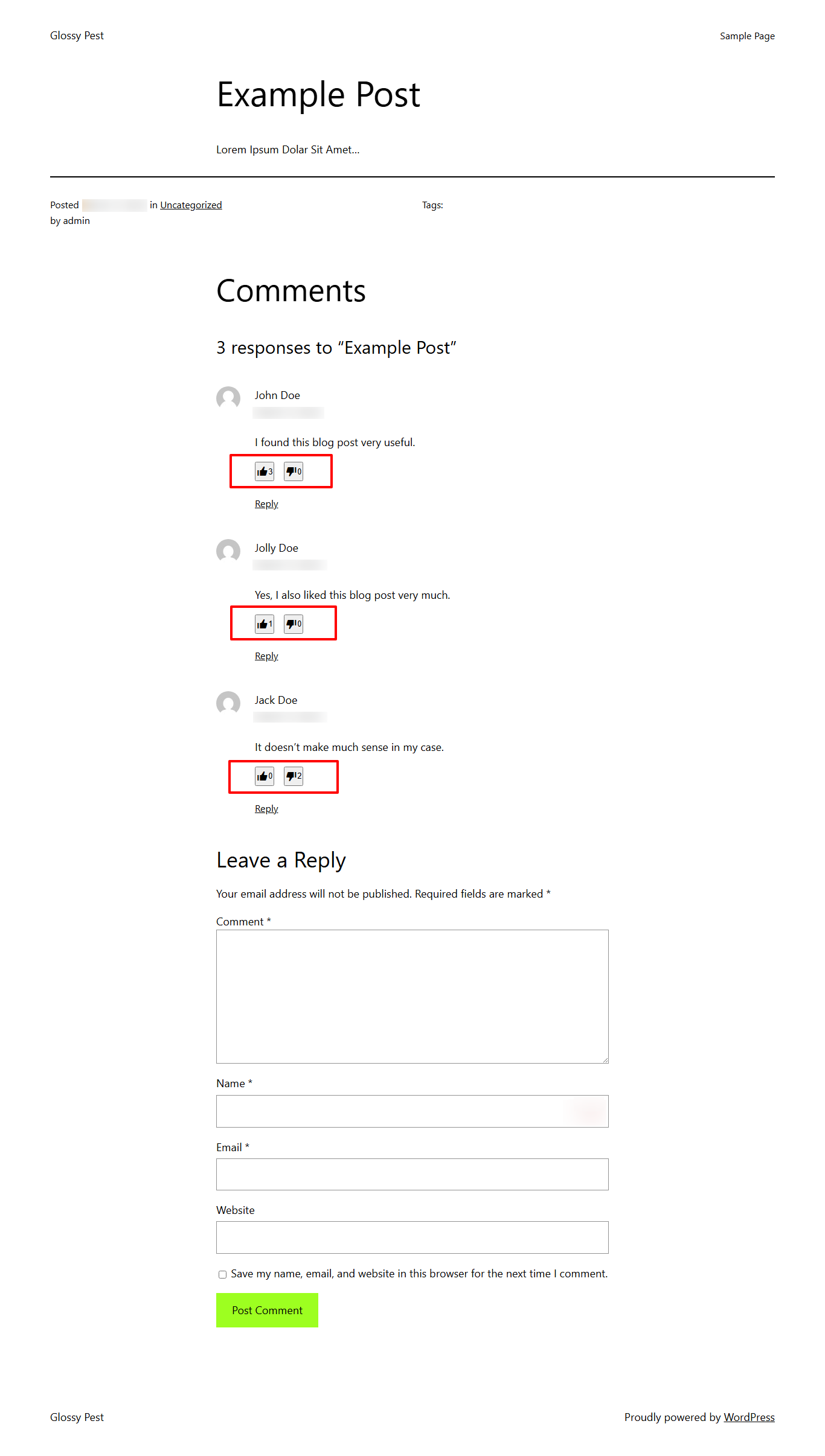 The settings page where the "Enable CAPTCHA on Comment Form" option is activated. This setting enhances security by adding an extra verification step before submitting a comment.