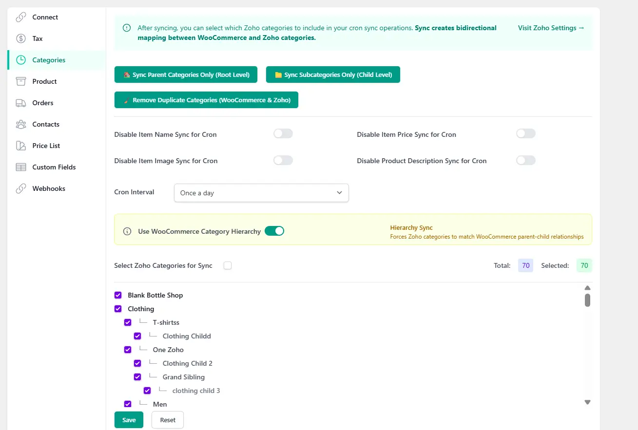 Exact Online General Mapping tab