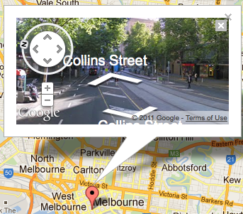 Street view in the marker's infer window