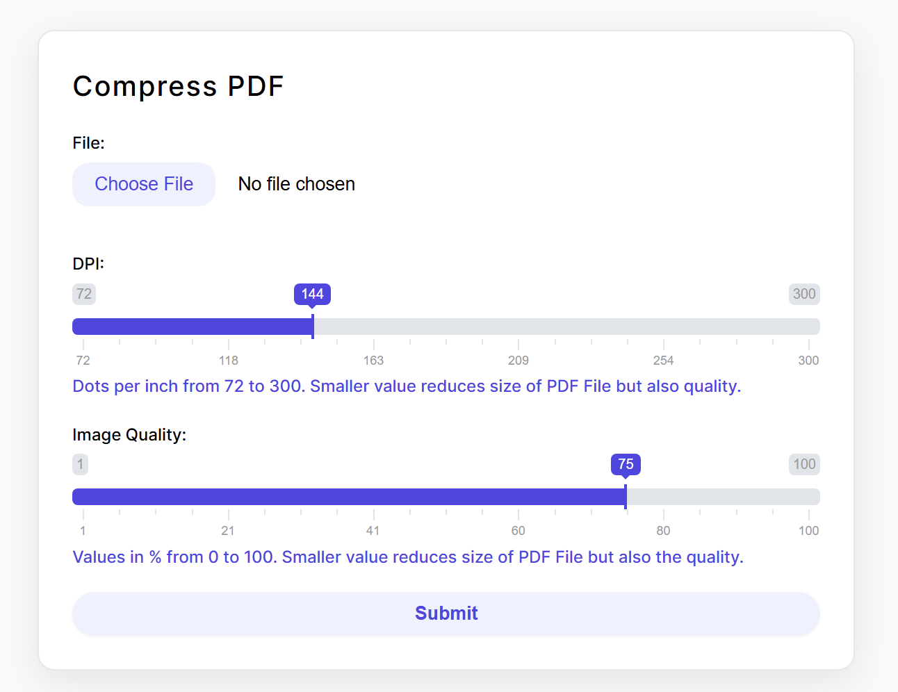 Front-End View - Example of the compressing widget in action.