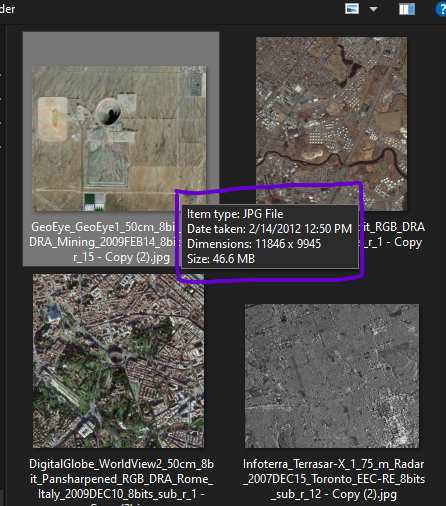 Sample large images in size and dimensions