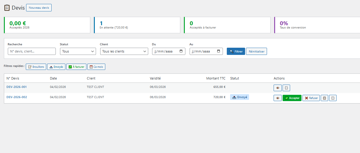 Expenses form - Entry with automatic VAT calculation