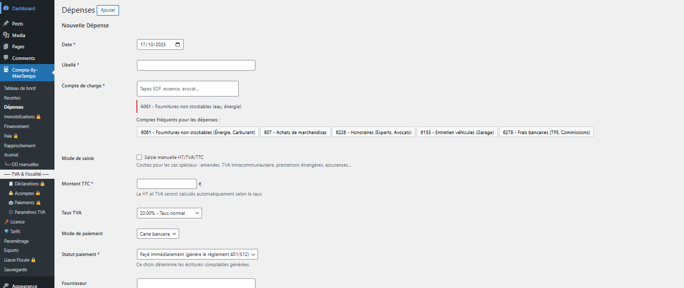 VAT Declaration CA3 - Monthly/quarterly regime