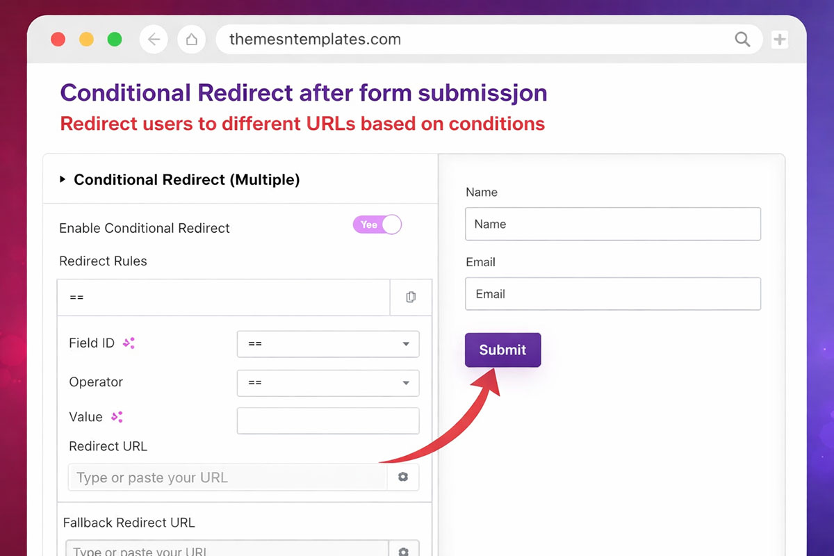 Conditional Redirect after form submission