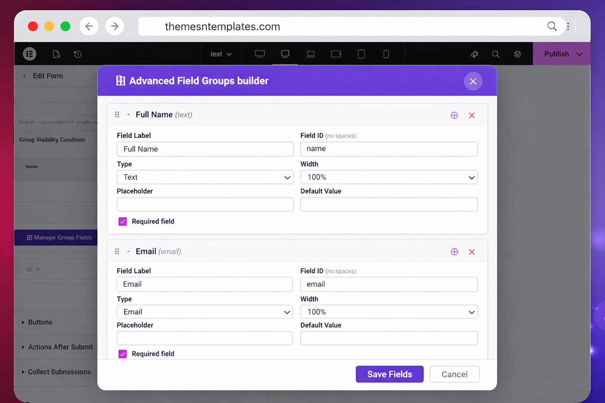 Advanced Field Groups builder