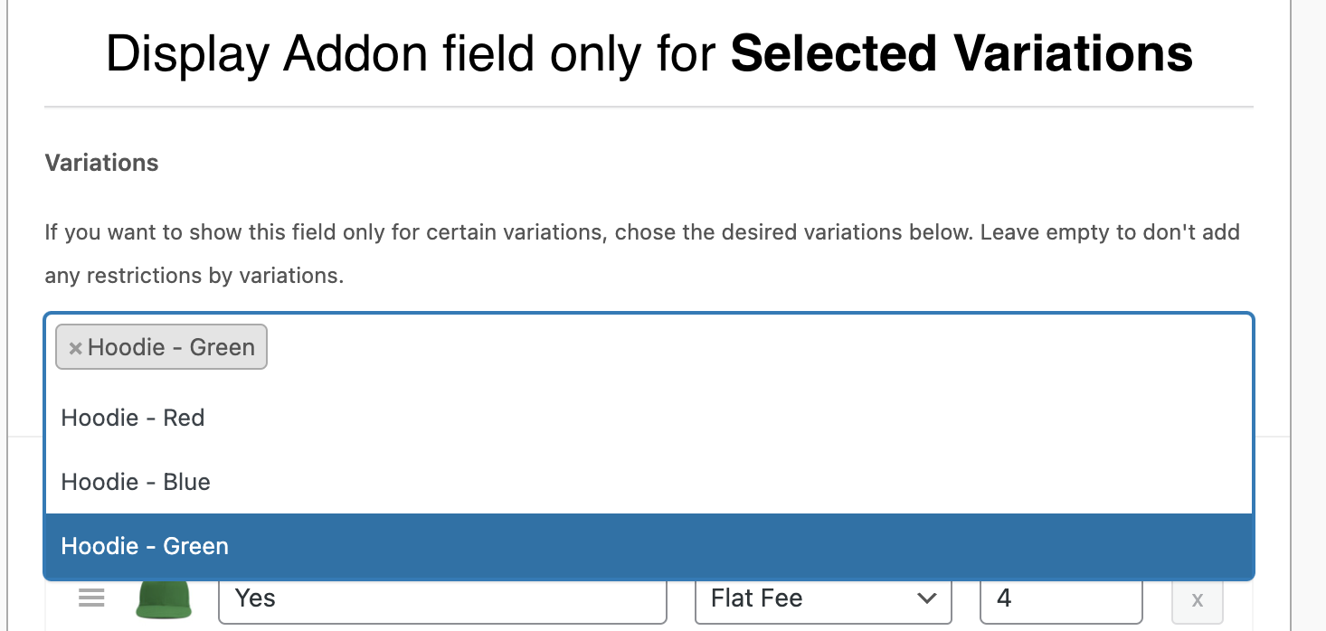 Dependencies for fields used as conditions