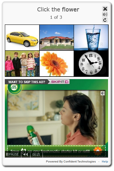 Confident CAPTCHA - Video Advertising