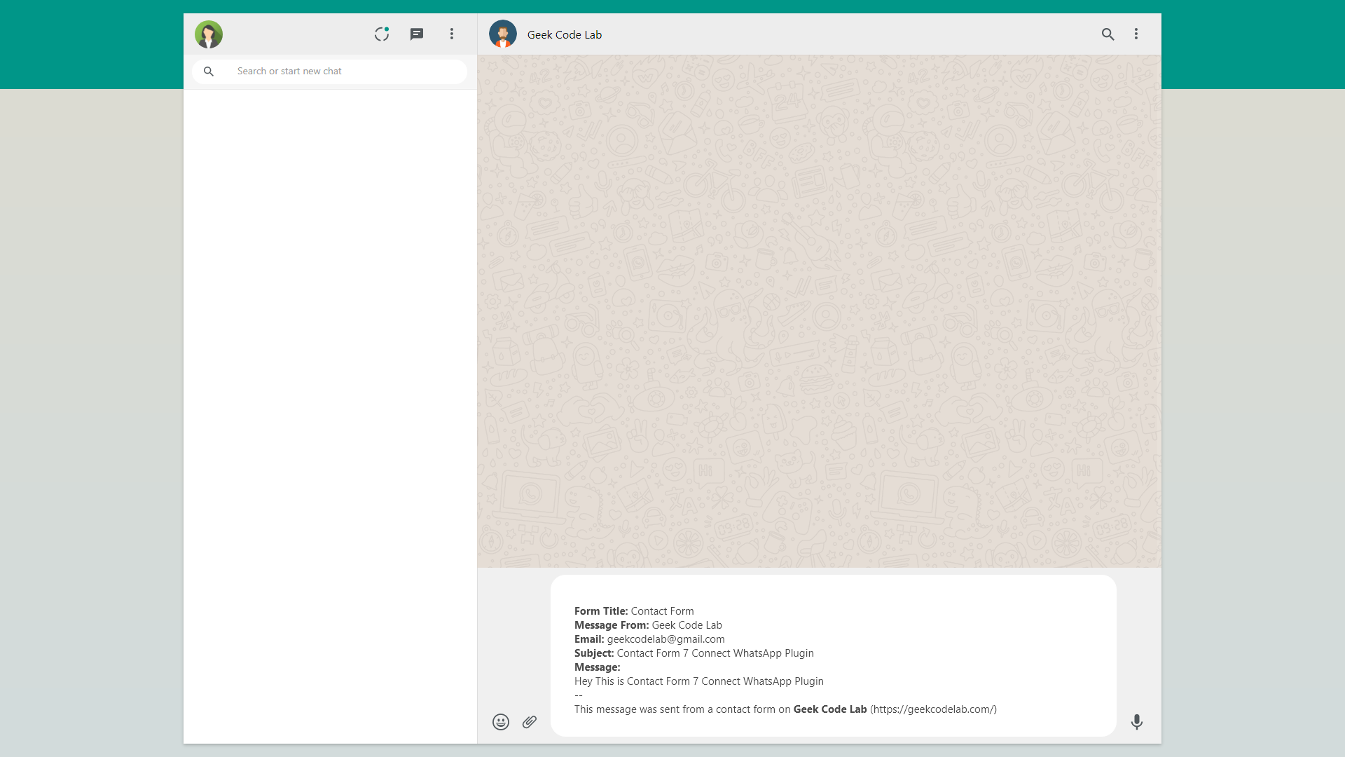 WhatsApp Message Preview