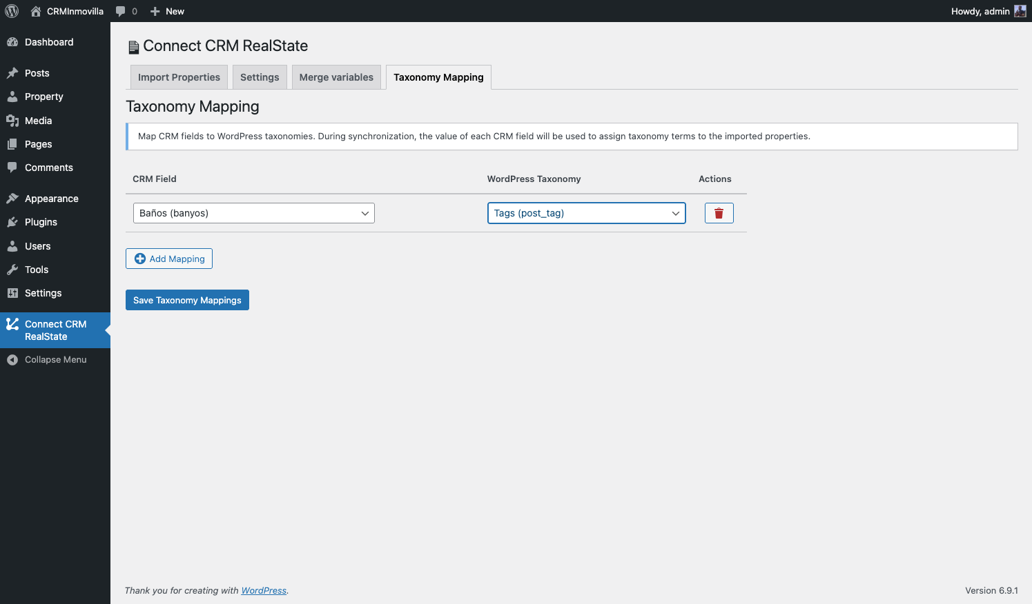 Property gallery frontend display