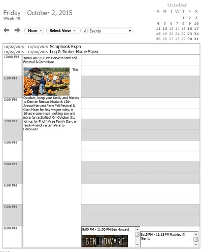 Screenshot Day View Calendar