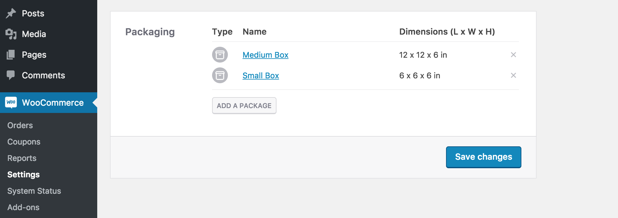 Setting up custom packages