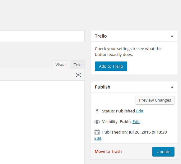 Add new Trello task for a post with a single click.
