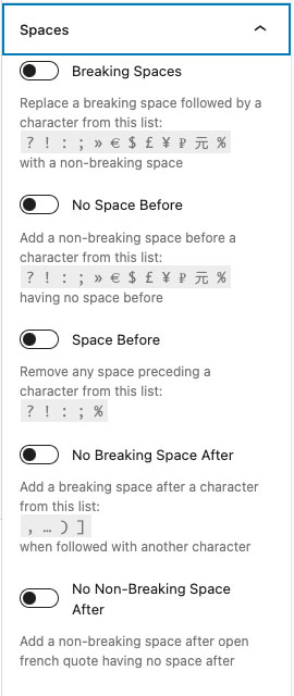 Spaces