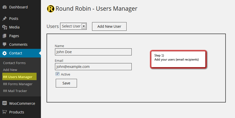 Step 1. Add your users. (email recipients)