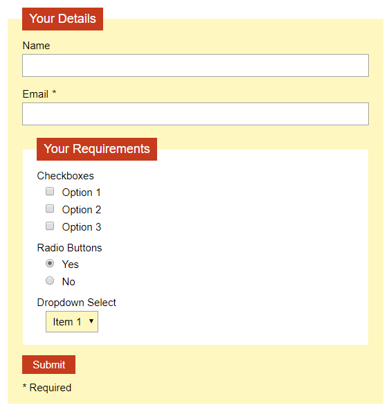Completed **CF7 Skins Form**