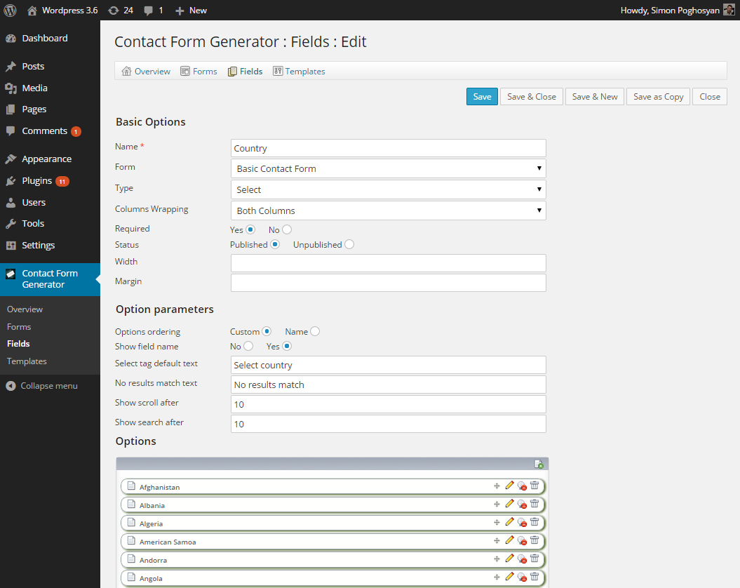 Easy to use admin