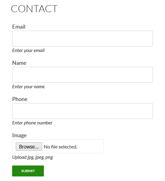 Contact form view 1