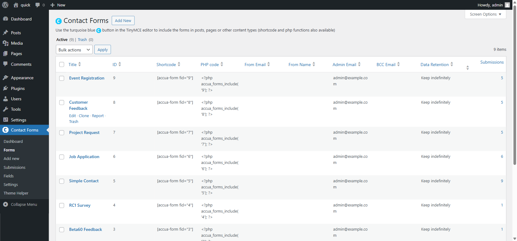 Create forms easily with drag and drop.