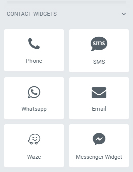 Widgets in elementor editor
