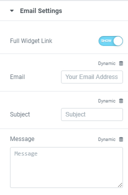Email settings