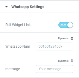 Whatsapp settings