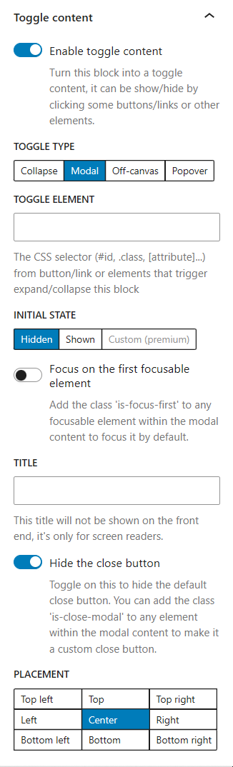 Register block: synced overrides, template lock, description, CSS class, block icon