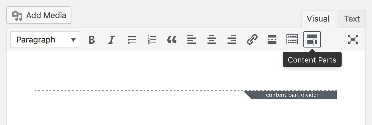 Content part divider inserted into the editor.