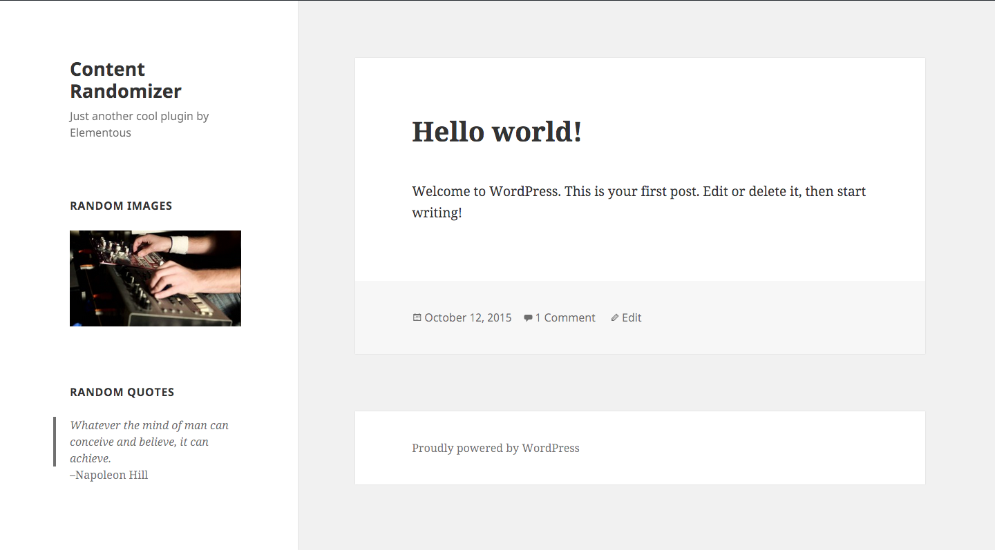 Final result in front-end.