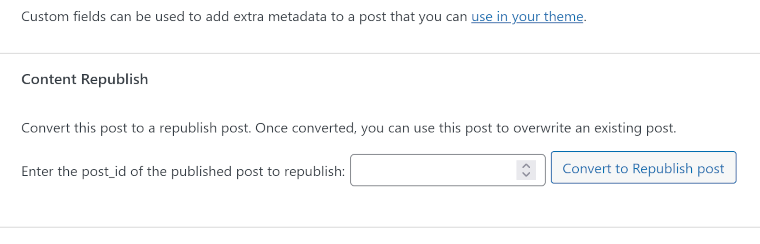 Option to convert a regular draft into a republish post.