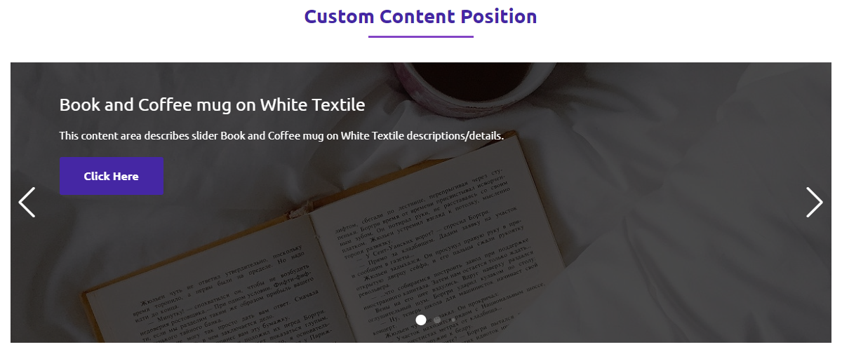 Custom Content Position