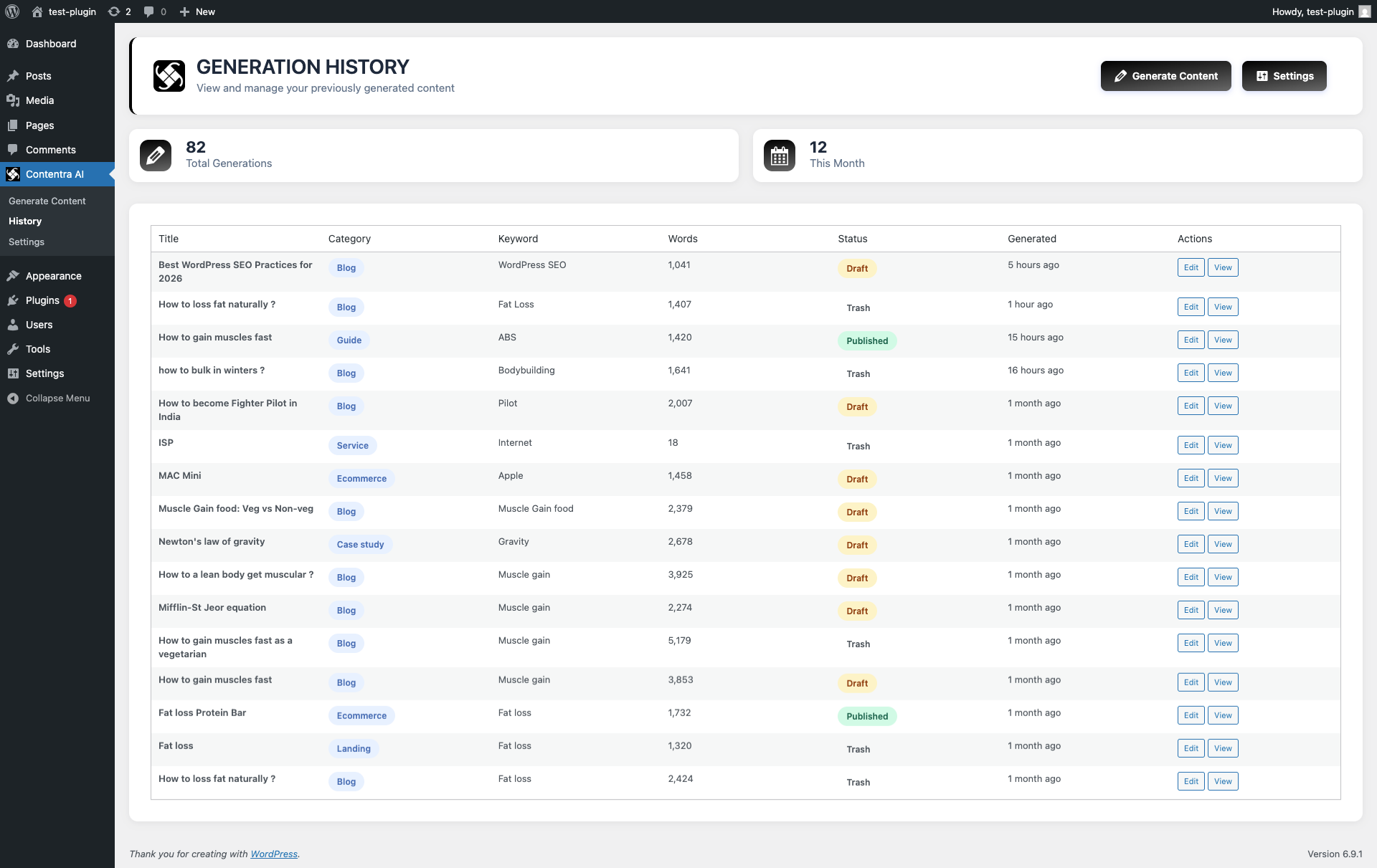 Multiple content type and style options