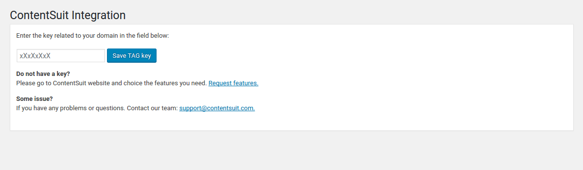 The backend to place your key ID.