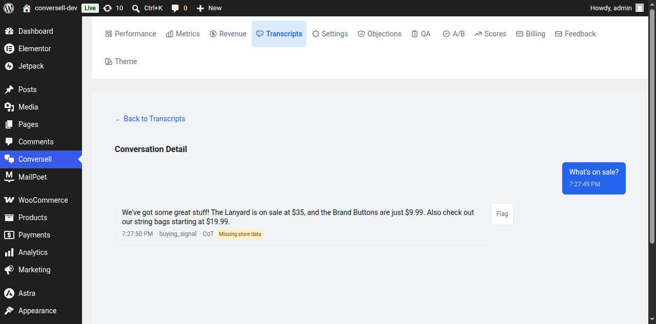 Admin: Theme Editor, customize widget colors, typography, and brand voice.