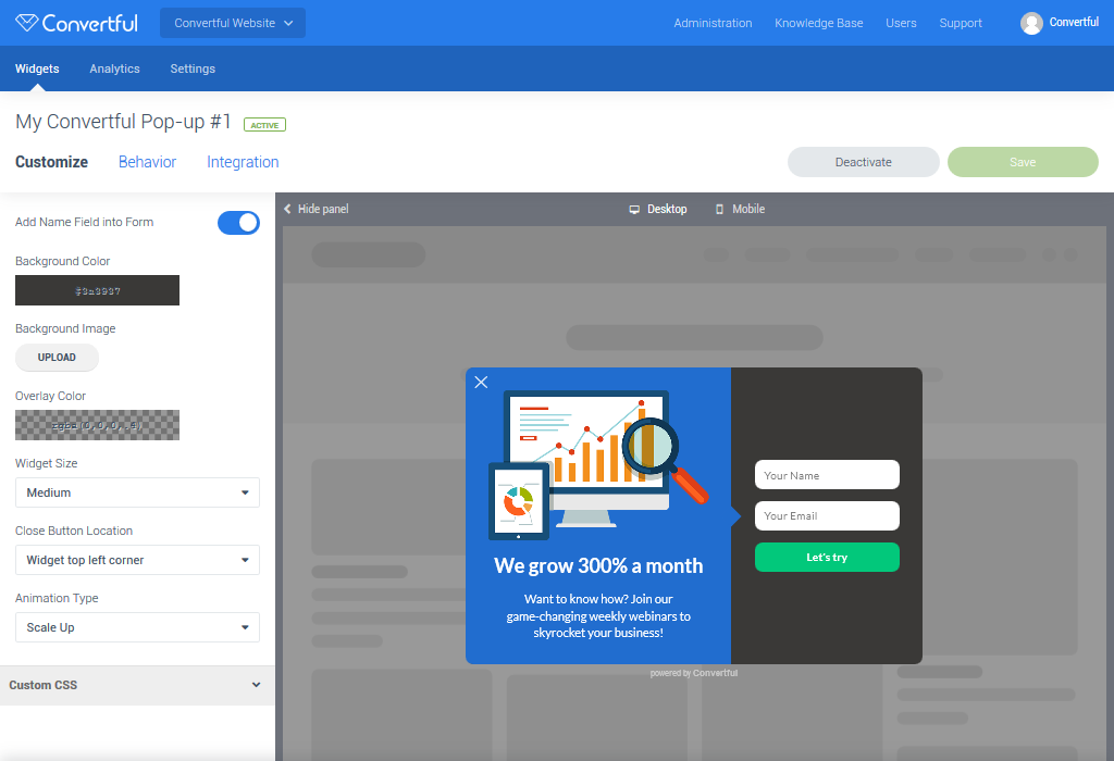 Edit your optin form quickly using simple visual builder