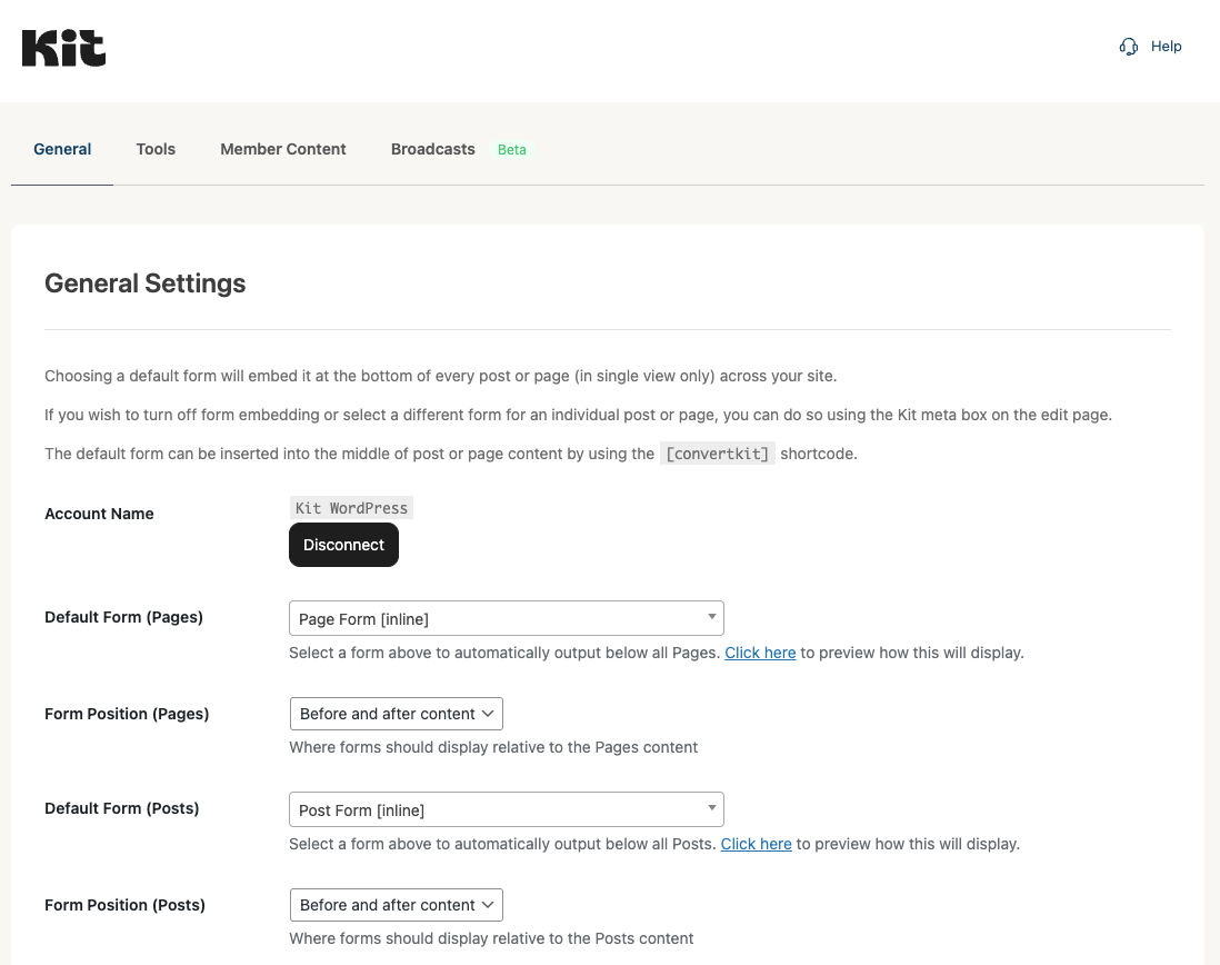 Append Kit forms to Pages, Posts or other Custom Post Types to grow your email subscribers