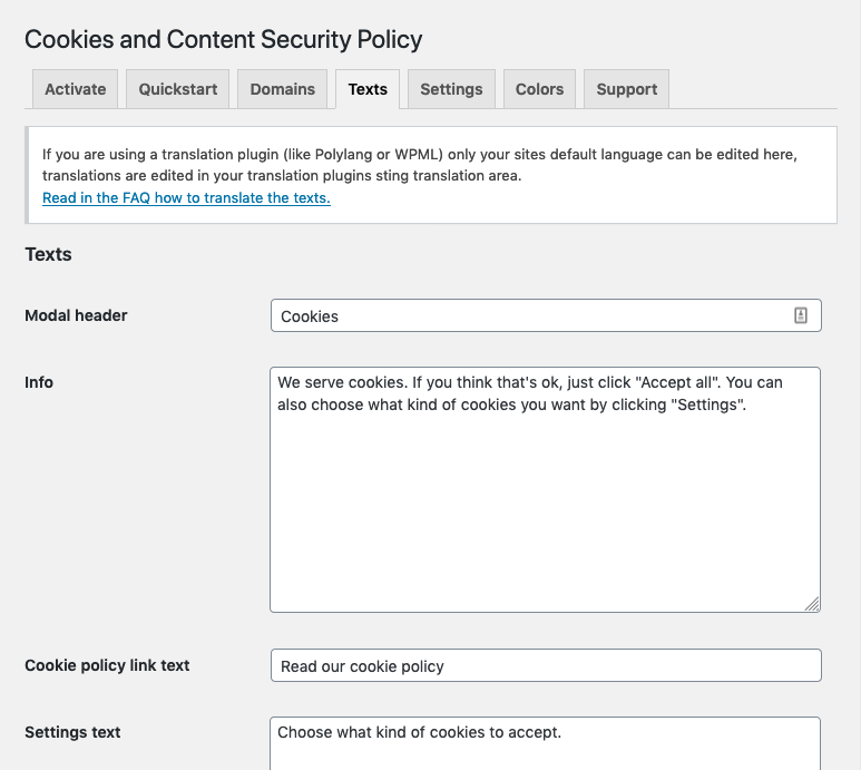 First modal, when using default colors.