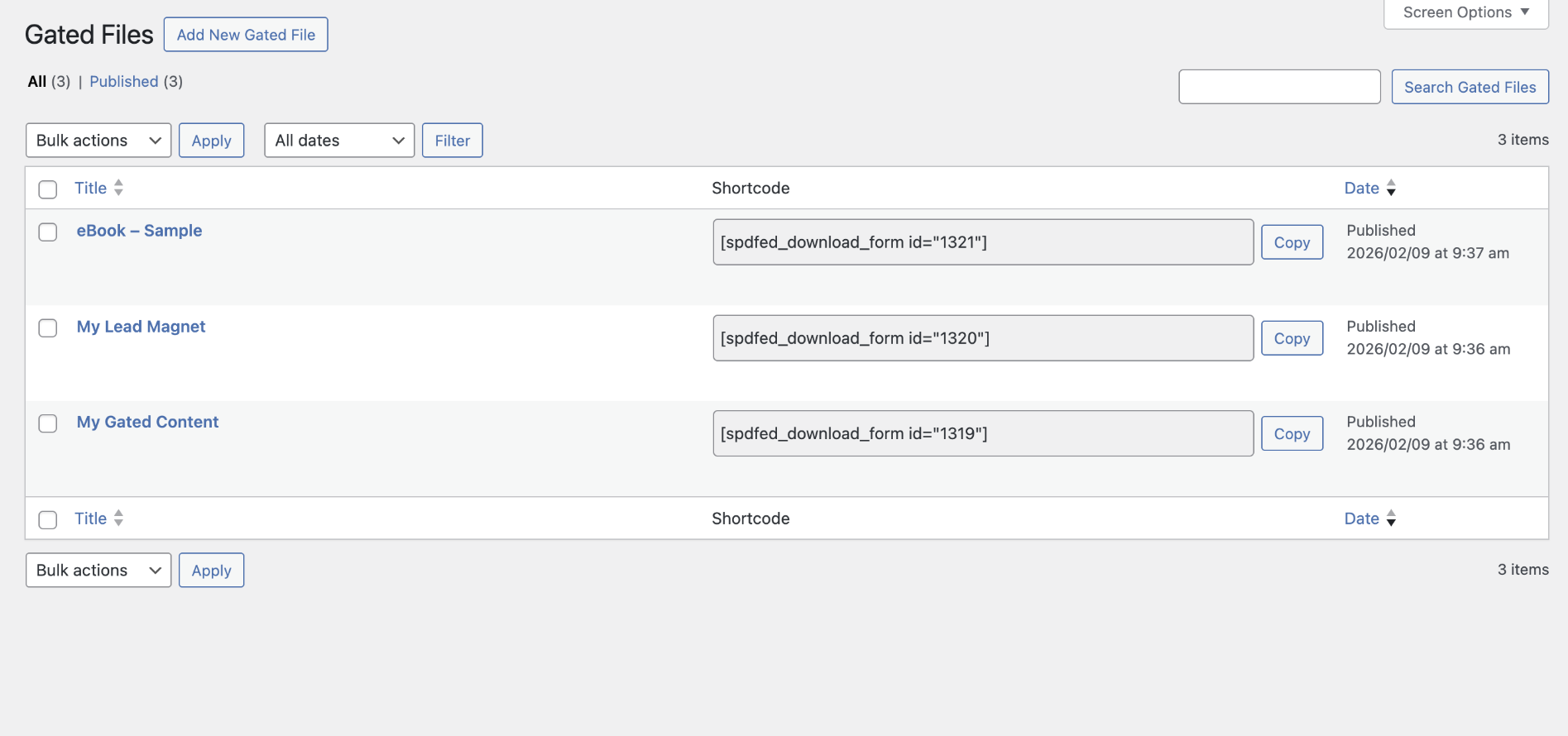 Premium: Gated Files post type for multiple files