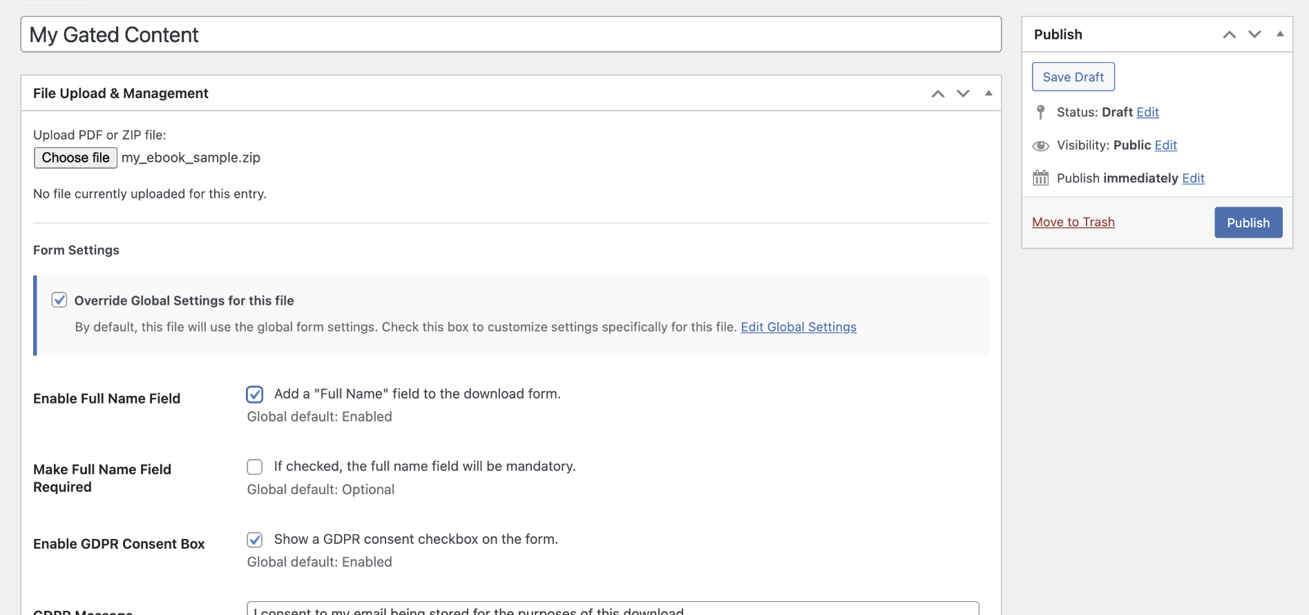 Premium: Gated File edit screen