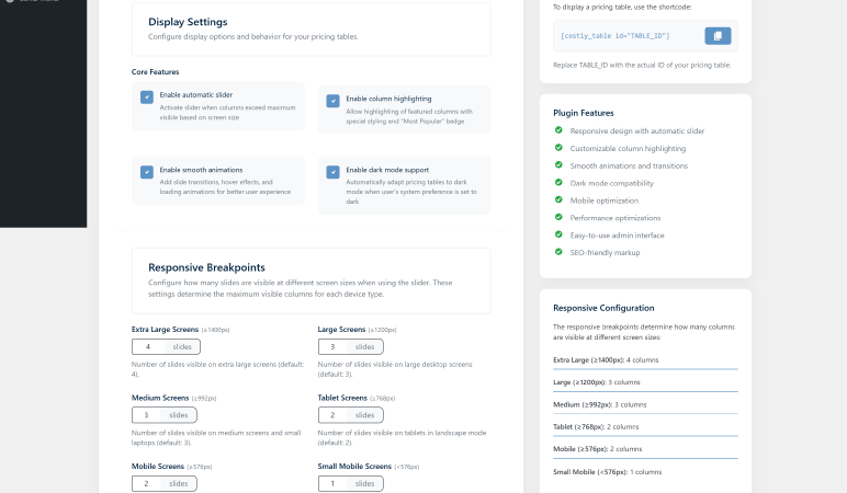 **Settings Panel**: Comprehensive customization options
