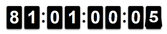 A CountDown FlipClock in its standard look.