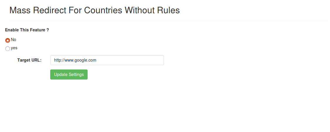Mass Redirect For Countries Without Rules