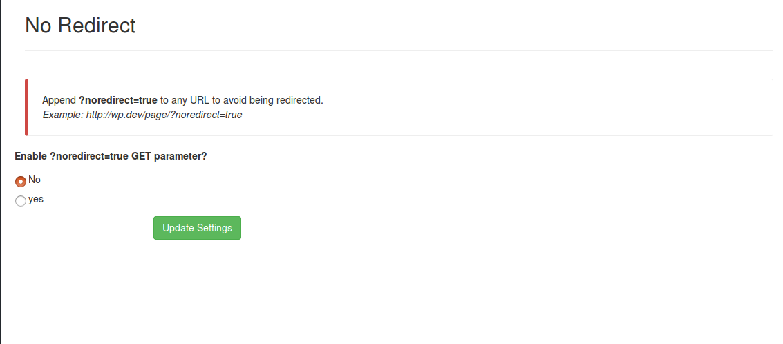 No Redirect