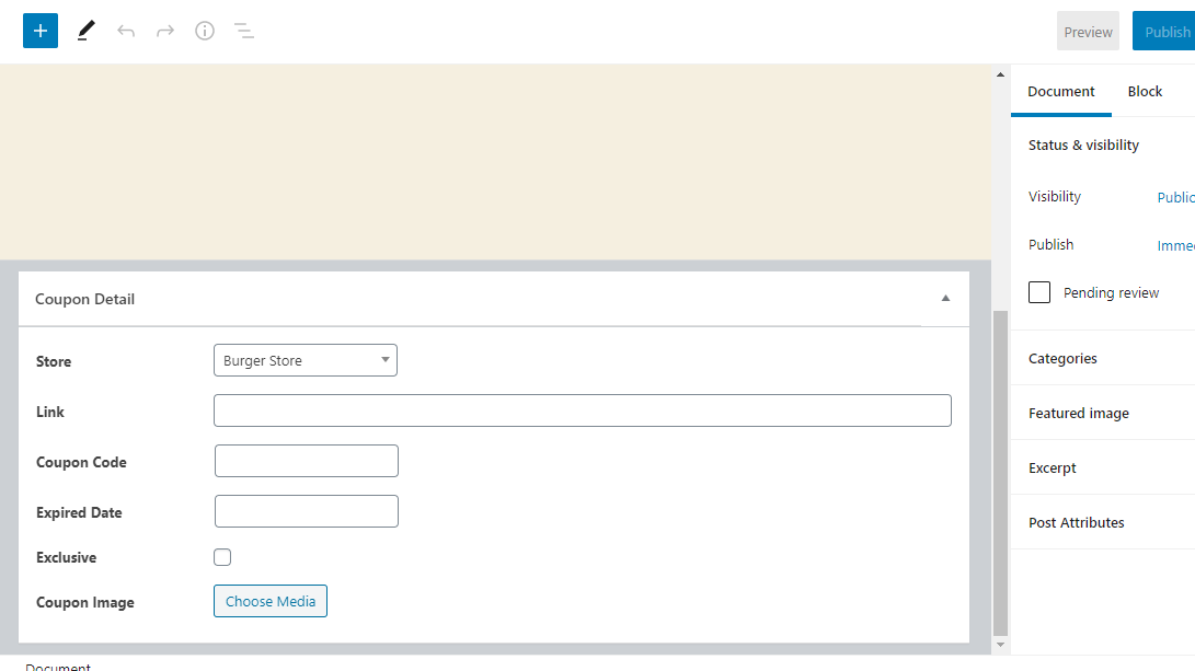 Create new coupon.