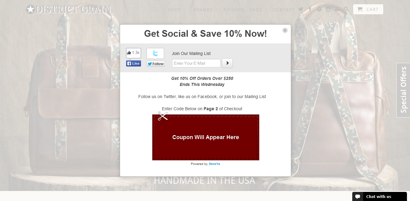 A live Coupon Pop example - 6.