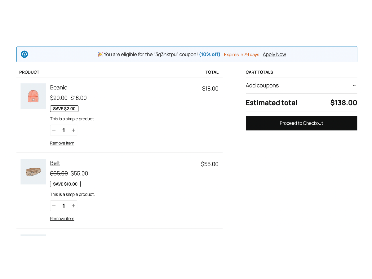 Coupon settings in the admin coupon edit screen