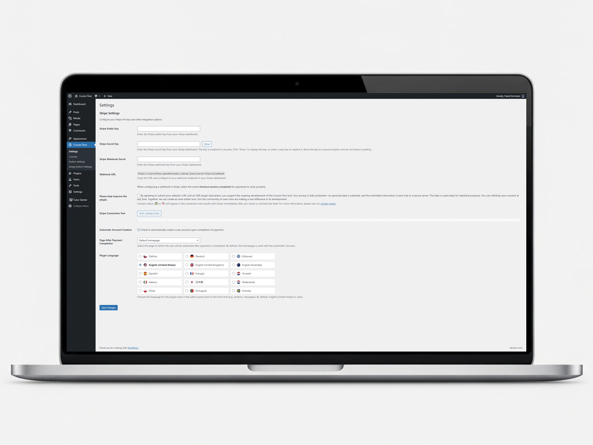 Stripe Checkout success / confirmation page.