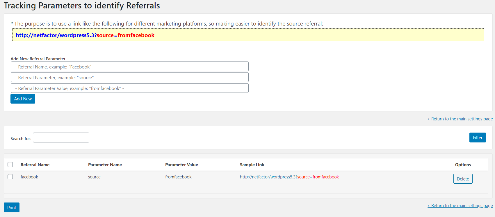 Defining custom entry points for specific marketing platforms