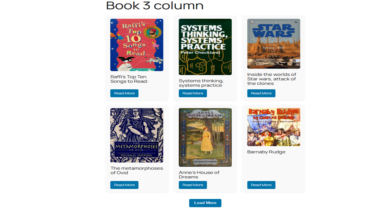 Front post listing with 3 column with ajax load more listing